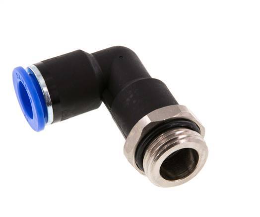 12mm x G1/2'' 90deg Winkel Steckverschraubung mit Außengewinde Messing/PA 66 NBR Langer Körper drehbar [2 Stück]