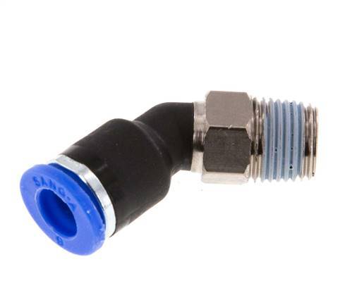 6mm x R1/8'' 45Gewinde-Steckverschraubung mit Außengewinde Messing/PA 66 NBR [2 Stück]