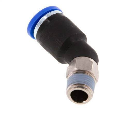 8mm x R1/8'' 45deg Winkel-Steckverschraubung mit Außengewinde Messing/PA 66 NBR [2 Stück]