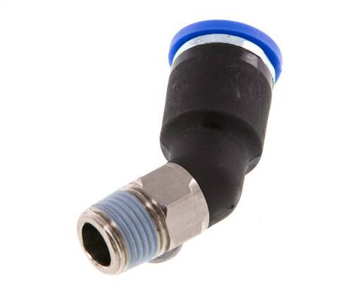 8mm x R1/8'' 45deg Winkel-Steckverschraubung mit Außengewinde Messing/PA 66 NBR [2 Stück]