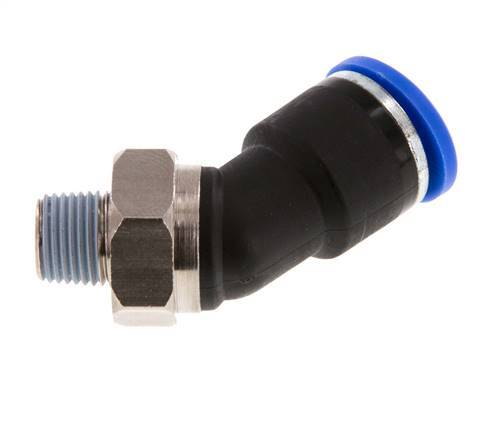 10mm x R1/8'' 45deg Elbow Push-in Fitting with Male Threads Brass/PA 66 NBR [2 Pieces]