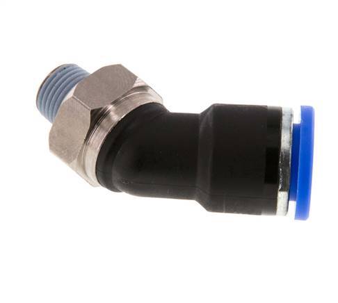 10mm x R1/8'' 45deg Elbow Push-in Fitting with Male Threads Brass/PA 66 NBR [2 Pieces]