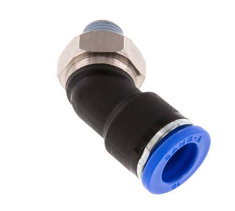 10mm x R1/8'' 45deg Winkel-Steckverschraubung mit Außengewinde Messing/PA 66 NBR [2 Stück]