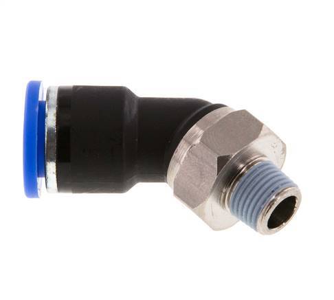 10mm x R1/8'' 45deg Winkel-Steckverschraubung mit Außengewinde Messing/PA 66 NBR [2 Stück]
