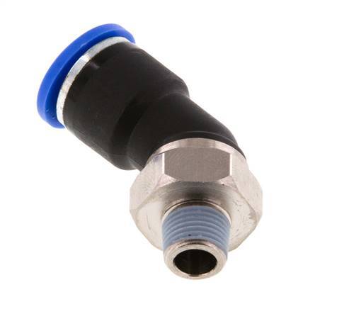 10mm x R1/8'' 45deg Winkel-Steckverschraubung mit Außengewinde Messing/PA 66 NBR [2 Stück]