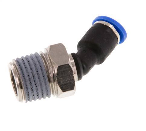 4mm x R1/4'' 45deg Elbow Push-in Fitting with Male Threads Brass/PA 66 NBR [2 Pieces]
