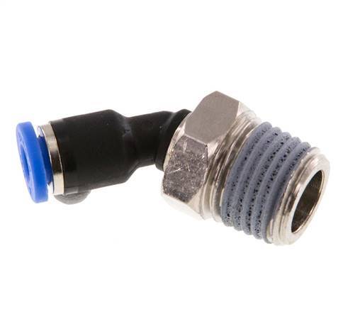 4mm x R1/4'' 45deg Winkel-Steckverschraubung mit Außengewinde Messing/PA 66 NBR [2 Stück]