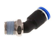 8mm x R1/4'' 45deg Elbow Push-in Fitting with Male Threads Brass/PA 66 NBR [2 Pieces]