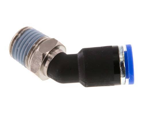 8mm x R1/4'' 45deg Elbow Push-in Fitting with Male Threads Brass/PA 66 NBR [2 Pieces]