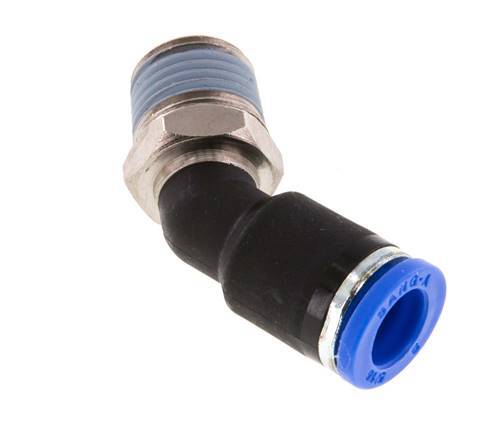 8mm x R1/4'' 45deg Winkel-Steckverschraubung mit Außengewinde Messing/PA 66 NBR [2 Stück]