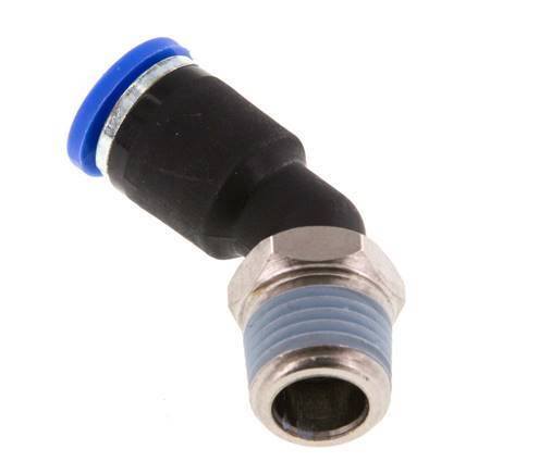 8mm x R1/4'' 45deg Winkel-Steckverschraubung mit Außengewinde Messing/PA 66 NBR [2 Stück]