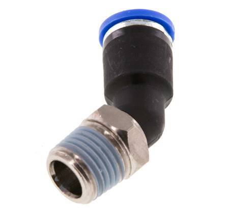 8mm x R1/4'' 45deg Winkel-Steckverschraubung mit Außengewinde Messing/PA 66 NBR [2 Stück]