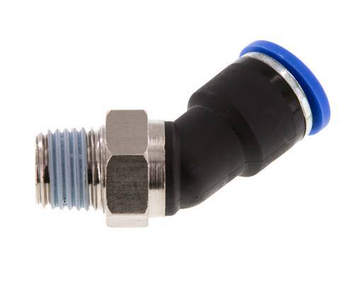10mm x R1/4'' 45deg Winkel-Steckverschraubung mit Außengewinde Messing/PA 66 NBR [2 Stück]
