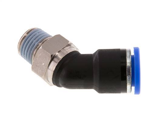 10mm x R1/4'' 45deg Elbow Push-in Fitting with Male Threads Brass/PA 66 NBR [2 Pieces]