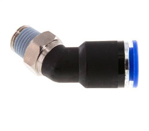 12mm x R1/4'' 45deg Winkel-Steckverschraubung mit Außengewinde Messing/PA 66 NBR [2 Stück]