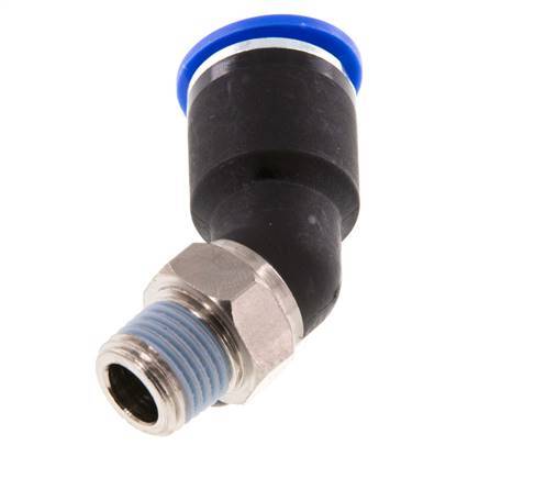 12mm x R1/4'' 45deg Winkel-Steckverschraubung mit Außengewinde Messing/PA 66 NBR [2 Stück]