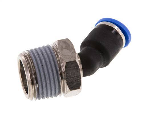 6mm x R3/8'' 45deg Winkel-Steckverschraubung mit Außengewinde Messing/PA 66 NBR [2 Stück]