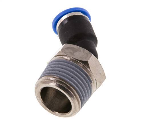 6mm x R3/8'' 45deg Winkel-Steckverschraubung mit Außengewinde Messing/PA 66 NBR [2 Stück]