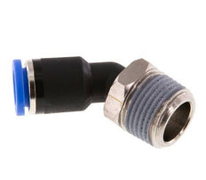 8mm x R3/8'' 45deg Winkel-Steckverschraubung mit Außengewinde Messing/PA 66 NBR [2 Stück]