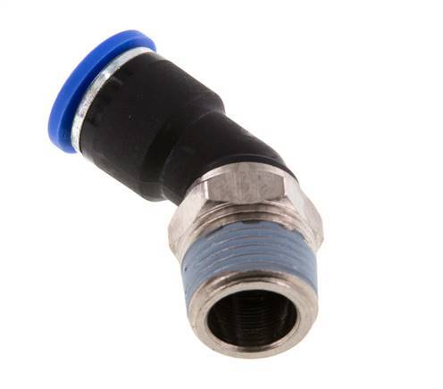 10mm x R3/8'' 45deg Winkel-Steckverschraubung mit Außengewinde Messing/PA 66 NBR [2 Stück]