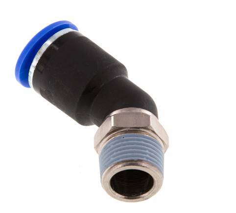 12mm x R3/8'' 45deg Winkel-Steckverschraubung mit Außengewinde Messing/PA 66 NBR [2 Stück]