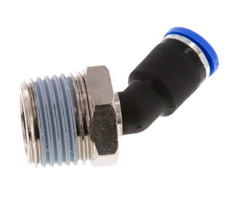 8mm x R1/2'' 45deg Winkel-Steckverschraubung mit Außengewinde Messing/PA 66 NBR [2 Stück]