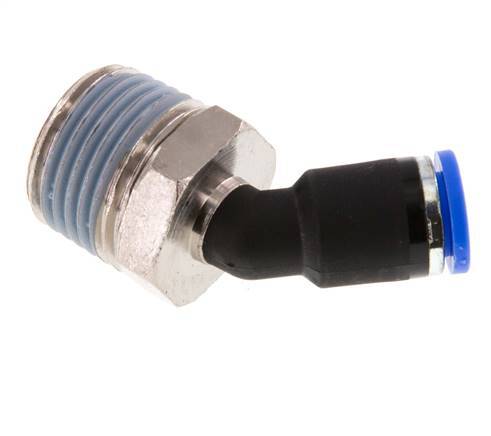 8mm x R1/2'' 45deg Winkel-Steckverschraubung mit Außengewinde Messing/PA 66 NBR [2 Stück]