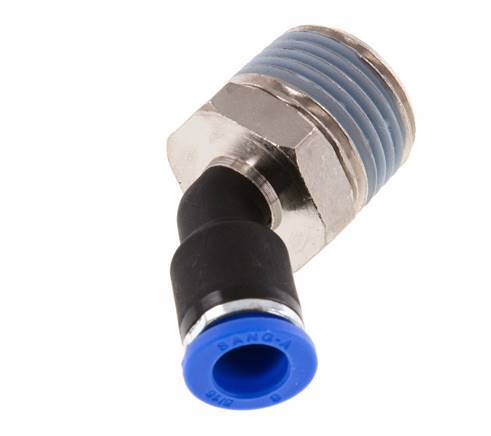 8mm x R1/2'' 45deg Winkel-Steckverschraubung mit Außengewinde Messing/PA 66 NBR [2 Stück]