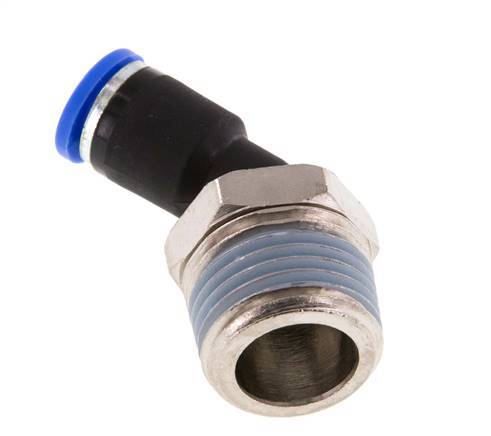 8mm x R1/2'' 45deg Winkel-Steckverschraubung mit Außengewinde Messing/PA 66 NBR [2 Stück]