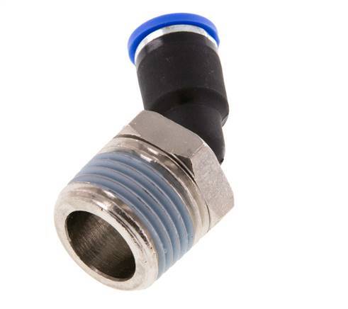 8mm x R1/2'' 45deg Winkel-Steckverschraubung mit Außengewinde Messing/PA 66 NBR [2 Stück]