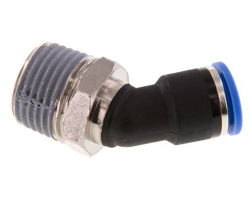 10mm x R1/2'' 45deg Winkel-Steckverschraubung mit Außengewinde Messing/PA 66 NBR [2 Stück]