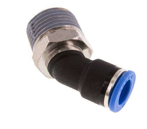 10mm x R1/2'' 45deg Elbow Push-in Fitting with Male Threads Brass/PA 66 NBR [2 Pieces]