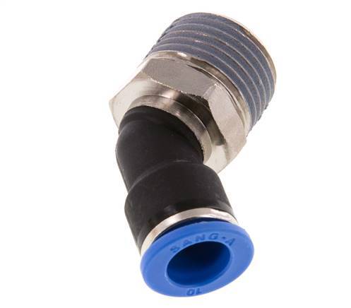 10mm x R1/2'' 45deg Winkel-Steckverschraubung mit Außengewinde Messing/PA 66 NBR [2 Stück]