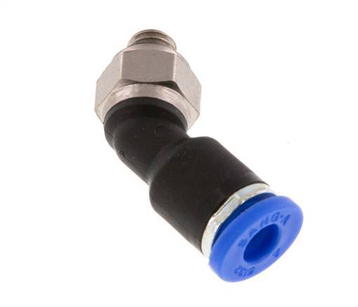 4mm x M 5 45Grad Winkel-Steckverschraubung mit Außengewinde Messing/PA 66 NBR [2 Stück]
