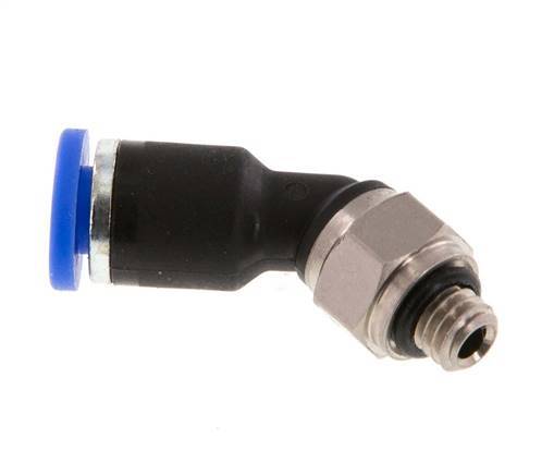 4mm x M 5 45Grad Winkel-Steckverschraubung mit Außengewinde Messing/PA 66 NBR [2 Stück]
