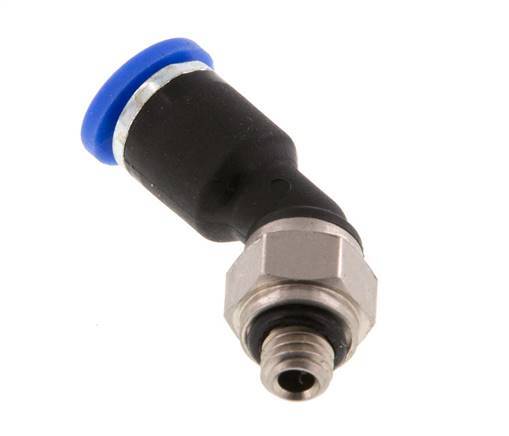 4mm x M 5 45Grad Winkel-Steckverschraubung mit Außengewinde Messing/PA 66 NBR [2 Stück]