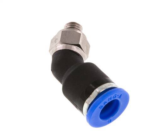 6mm x M 5 45Grad Winkel-Steckverschraubung mit Außengewinde Messing/PA 66 NBR [2 Stück]