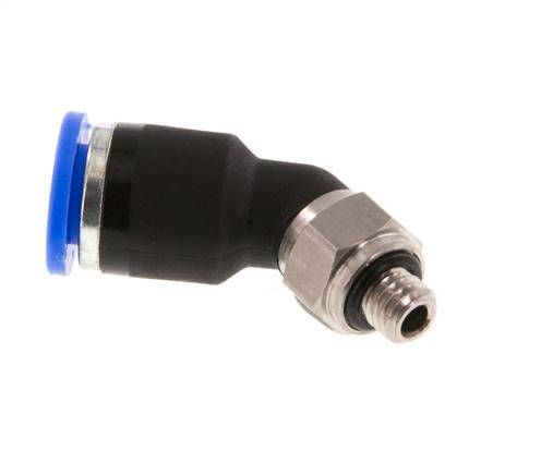 6mm x M 5 45Grad Winkel-Steckverschraubung mit Außengewinde Messing/PA 66 NBR [2 Stück]