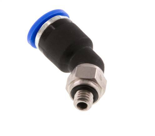 6mm x M 5 45Grad Winkel-Steckverschraubung mit Außengewinde Messing/PA 66 NBR [2 Stück]