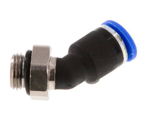 6mm x G1/8'' 45Grad Winkel-Steckverschraubung mit Außengewinde Messing/PA 66 NBR [2 Stück]