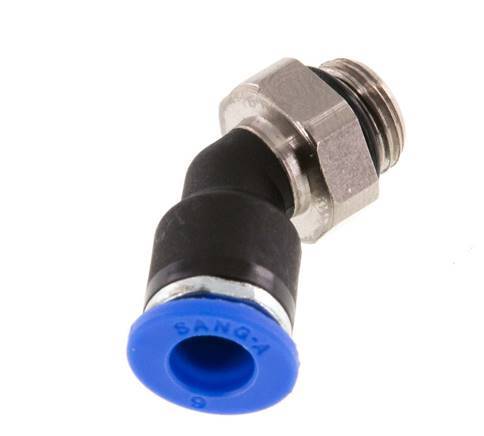 6mm x G1/8'' 45Grad Winkel-Steckverschraubung mit Außengewinde Messing/PA 66 NBR [2 Stück]