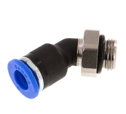 6mm x G1/8'' 45Grad Winkel-Steckverschraubung mit Außengewinde Messing/PA 66 NBR [2 Stück]