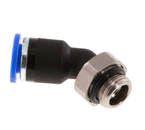 6mm x G1/8'' 45Grad Winkel-Steckverschraubung mit Außengewinde Messing/PA 66 NBR [2 Stück]