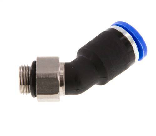 8mm x G1/8'' 45Grad Winkel-Steckverschraubung mit Außengewinde Messing/PA 66 NBR [2 Stück]