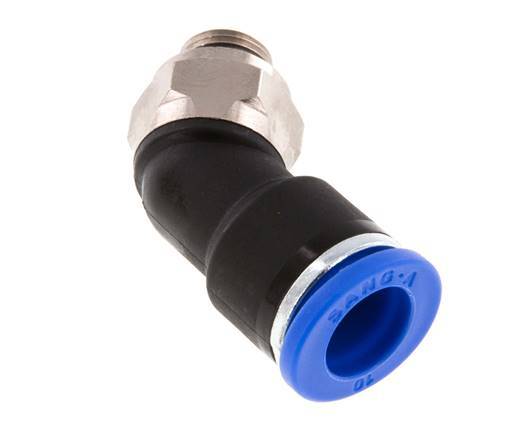 10mm x G1/8'' 45Grad Winkel-Steckverschraubung mit Außengewinde Messing/PA 66 NBR [2 Stück]