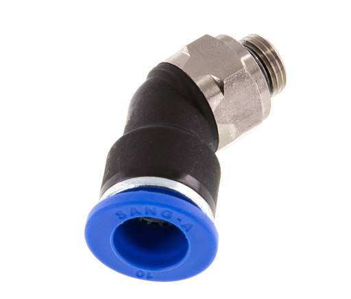 10mm x G1/8'' 45Grad Winkel-Steckverschraubung mit Außengewinde Messing/PA 66 NBR [2 Stück]