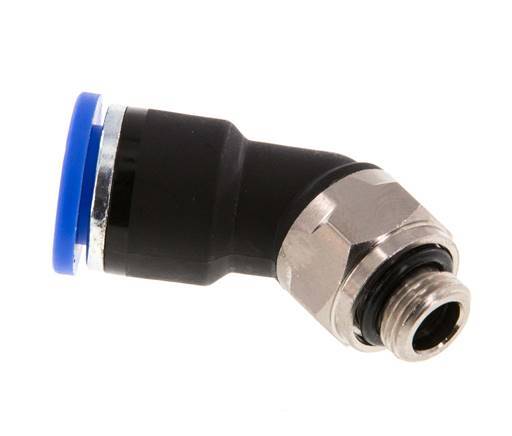 10mm x G1/8'' 45Grad Winkel-Steckverschraubung mit Außengewinde Messing/PA 66 NBR [2 Stück]