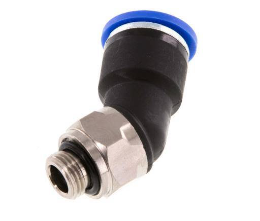 10mm x G1/8'' 45Grad Winkel-Steckverschraubung mit Außengewinde Messing/PA 66 NBR [2 Stück]