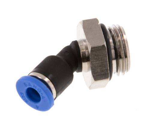 4mm x G1/4'' 45deg Winkelsteckverschraubung mit Außengewinde Messing/PA 66 NBR [2 Stück]
