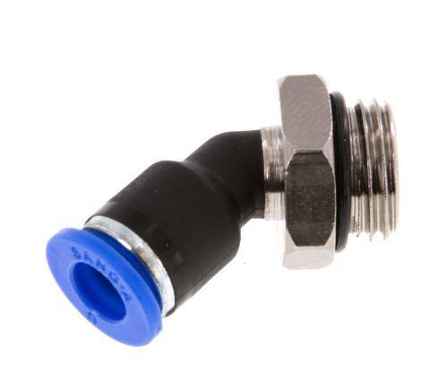 6mm x G1/4'' 45deg Winkelsteckverschraubung mit Außengewinde Messing/PA 66 NBR [2 Stück]